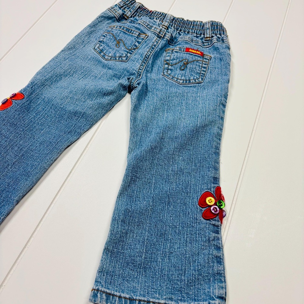Vintage Y2K Zana Di Flower Power Boho Hippie Flare Jeans, Size 2T - Picture 13 of 14